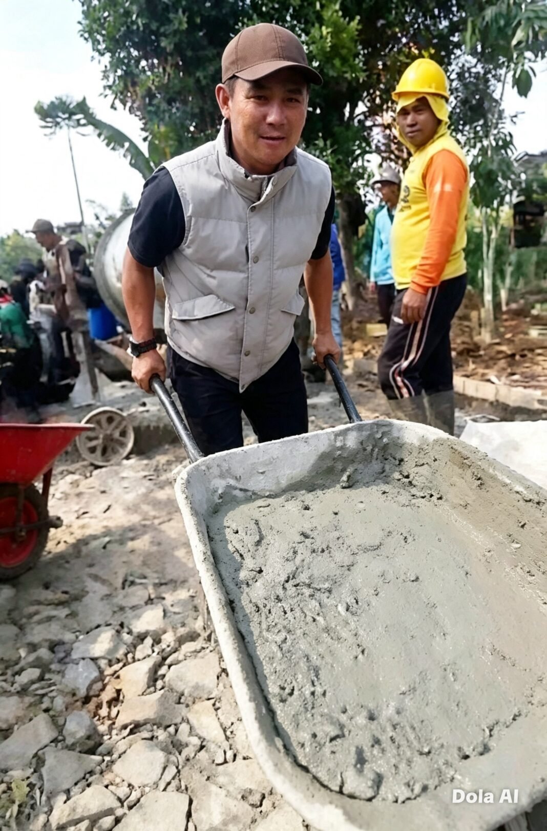 Semangat Gotong Royong, Yogi Mandala Putra Turun Perbaiki Jalan Semangat Gotong Royong, Yogi Mandala Putra Turun Perbaiki Jalan