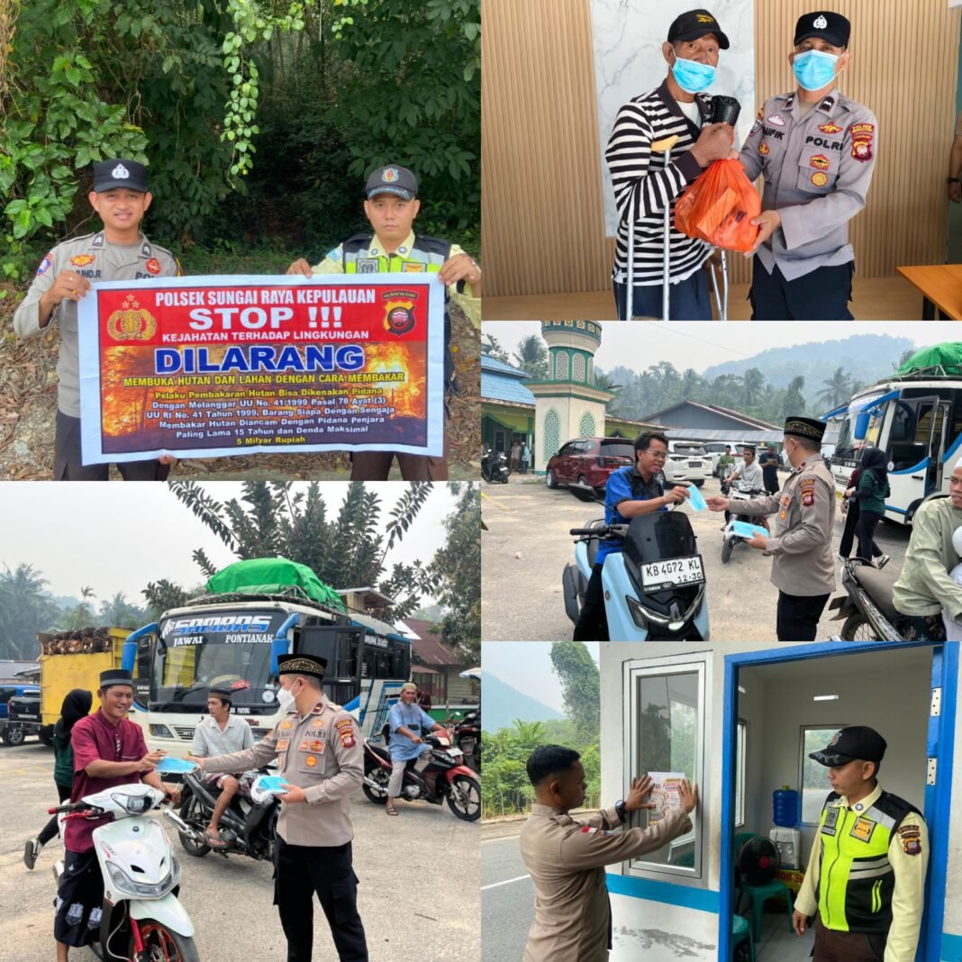 Karhutla Mengancam, Polsek Sungai Raya Kepulauan Turun Langsung Edukasi dan Bantu Warga Karhutla Mengancam, Polsek Sungai Raya Kepulauan Turun Langsung Edukasi dan Bantu Warga