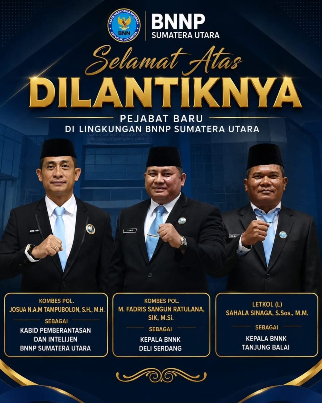 Resmi! Kombes Pol Dr. Josua Tampubolon Dilantik Jadi Kabid Pemberantasan BNNP Sumut Resmi! Kombes Pol Dr. Josua Tampubolon Dilantik Jadi Kabid Pemberantasan BNNP Sumut
