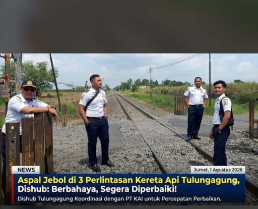 Aspal Jebol di 3 Perlintasan Kereta Api Tulungagung, Dishub: Berbahaya, Segera Diperbaiki! Aspal Jebol di 3 Perlintasan Kereta Api Tulungagung, Dishub: Berbahaya, Segera Diperbaiki!