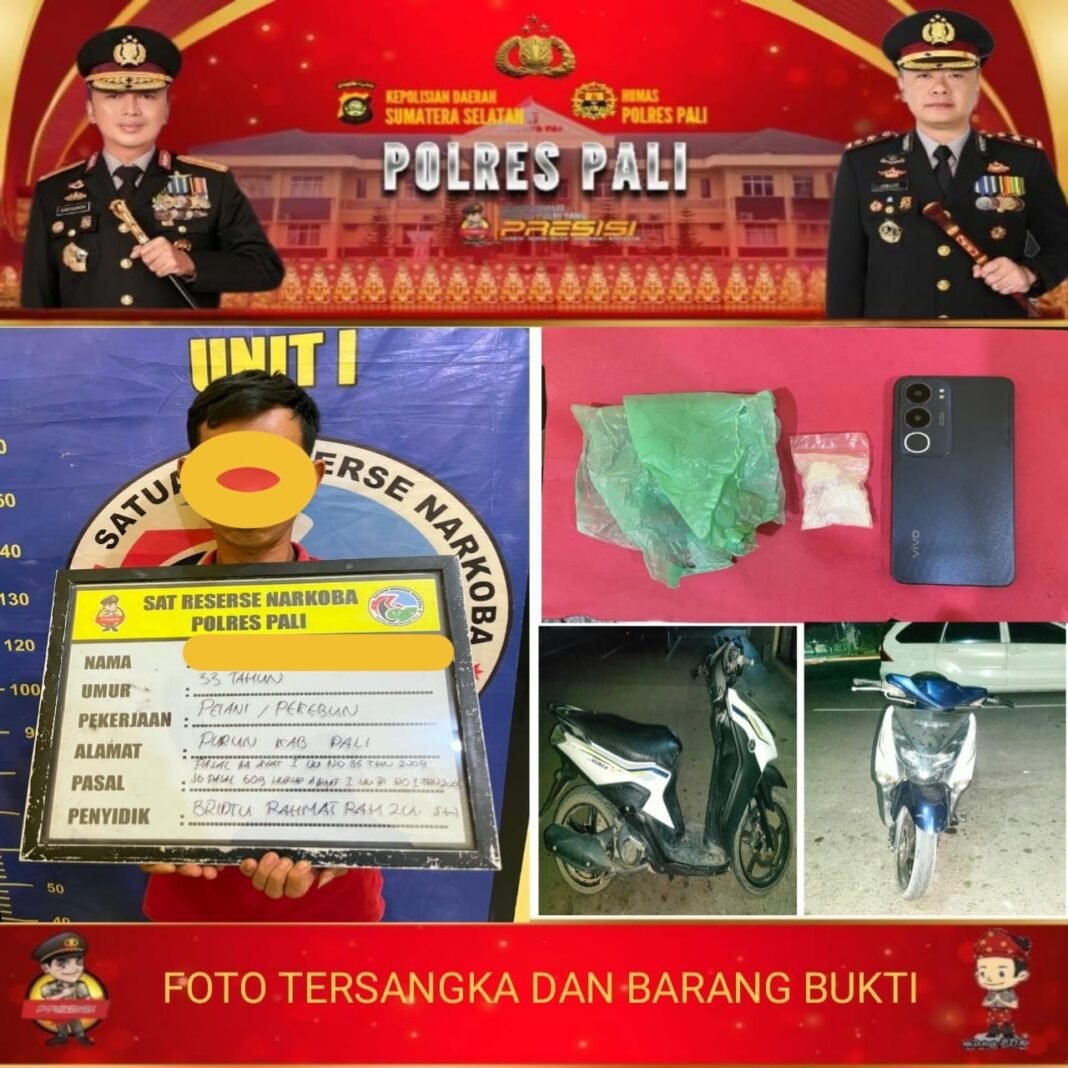 Diduga Edarkan 9,78 Gram Sabu, Pria Asal Purun Ditangkap Polisi di PALi Diduga Edarkan 9,78 Gram Sabu, Pria Asal Purun Ditangkap Polisi di PALi