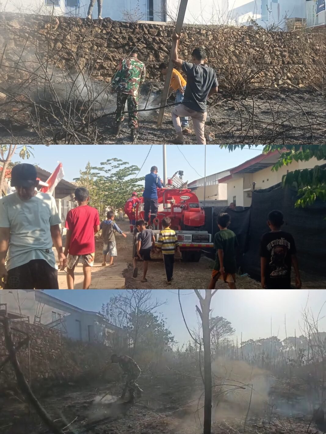 Bahu-Membahu, TNI, Damkar, dan Masyarakat Berhasil Mengendalikan Api di Moncongloe Bahu-Membahu, TNI, Damkar, dan Masyarakat Berhasil Mengendalikan Api di Moncongloe