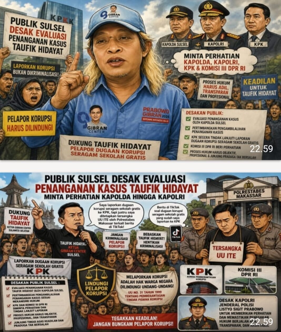 Kasus Taufik Hidayat, Publik Sulsel Desak Kapolda dan Kapolri Turun Tangan Kasus Taufik Hidayat, Publik Sulsel Desak Kapolda dan Kapolri Turun Tangan