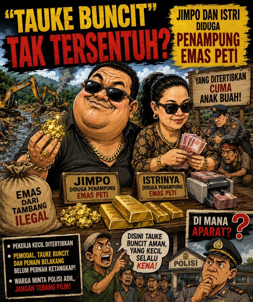 “Tauke Buncit” Tak Tersentuh? Jompok dan Istri Diduga Penampung Emas PETI “Tauke Buncit” Tak Tersentuh? Jompok dan Istri Diduga Penampung Emas PETI