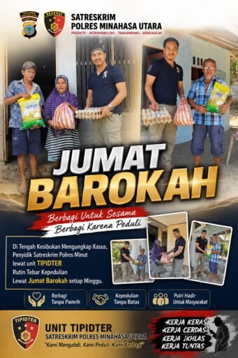 Satreskrim Minut Rutin Gelar Jumat Barokah, Tebar Kepedulian untuk Sesama Satreskrim Minut Rutin Gelar Jumat Barokah, Tebar Kepedulian untuk Sesama