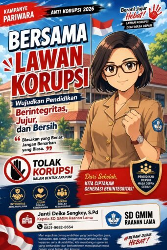 Kepsek SD GMIM Raanan lama Mari Bersama Kita Lawan Korupsi. Dalam lingkungan sekolah. Kepsek SD GMIM Raanan lama Mari Bersama Kita Lawan Korupsi. Dalam lingkungan sekolah.