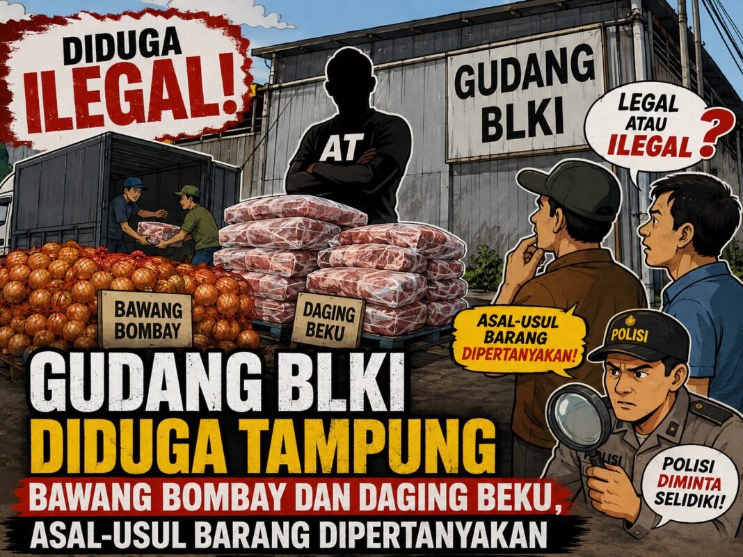 Gudang BLKI Diduga Tampung Bawang Bombay dan Daging Beku, Asal-Usul Barang Dipertanyakan Gudang BLKI Diduga Tampung Bawang Bombay dan Daging Beku, Asal-Usul Barang Dipertanyakan