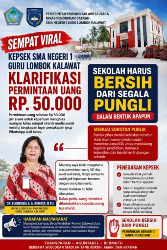 Sempat Viral, Kepsek SMA Negeri 1 Guru Lombok Kalawat Klarifikasi Permintaan Uang Rp50 Ribu Sempat Viral, Kepsek SMA Negeri 1 Guru Lombok Kalawat Klarifikasi Permintaan Uang Rp50 Ribu