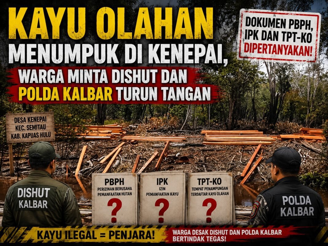 Kayu Olahan Menumpuk di Kenepai, Warga Minta Dishut dan Polda Kalbar Turun Tangan Kayu Olahan Menumpuk di Kenepai, Warga Minta Dishut dan Polda Kalbar Turun Tangan