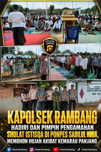 KapolsekRambang Hadiri PimpinPengamanan SholatIstisqa di PonpesSabilulHuda,MemohonHujan Akibat KemarauPanjang KapolsekRambang Hadiri PimpinPengamanan SholatIstisqa di PonpesSabilulHuda,MemohonHujan Akibat KemarauPanjang