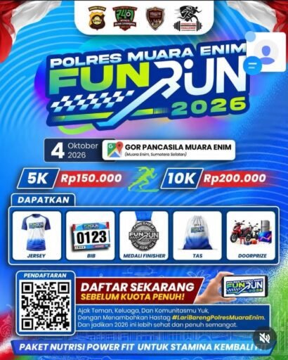 POLRES MUARA ENIM GELAR “FUN RUN 2026”, SAATNYA SEHAT BERSAMA DAN RAMAI-RAMAI MERIAHKAN! POLRES MUARA ENIM GELAR “FUN RUN 2026”, SAATNYA SEHAT BERSAMA DAN RAMAI-RAMAI MERIAHKAN!