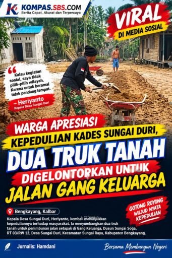 Warga Apresiasi Kepedulian Kades Sungai Duri, Dua Truk Tanah Digelontorkan untuk Jalan Gang Keluarga Warga Apresiasi Kepedulian Kades Sungai Duri, Dua Truk Tanah Digelontorkan untuk Jalan Gang Keluarga