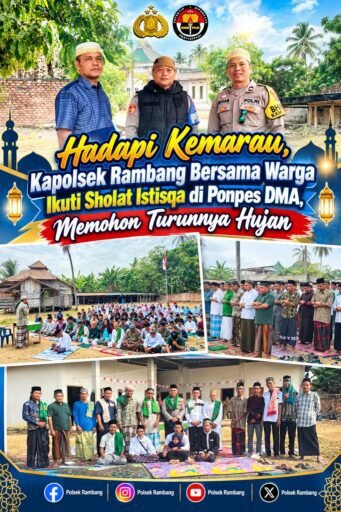 Kapolsek Rambang Bersama Warga Ikuti Sholat Istisqa di Ponpes DMA, Memohon Turunnya Hujan Kapolsek Rambang Bersama Warga Ikuti Sholat Istisqa di Ponpes DMA, Memohon Turunnya Hujan