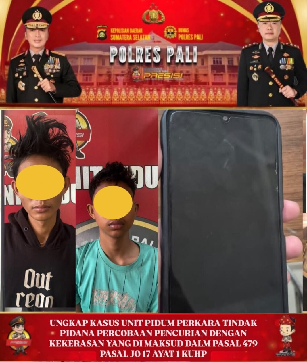 Diduga Coba Ambil HP Pengendara, 2 Pemuda di Air Itam PALI Ditangkap Diduga Coba Ambil HP Pengendara, 2 Pemuda di Air Itam PALI Ditangkap