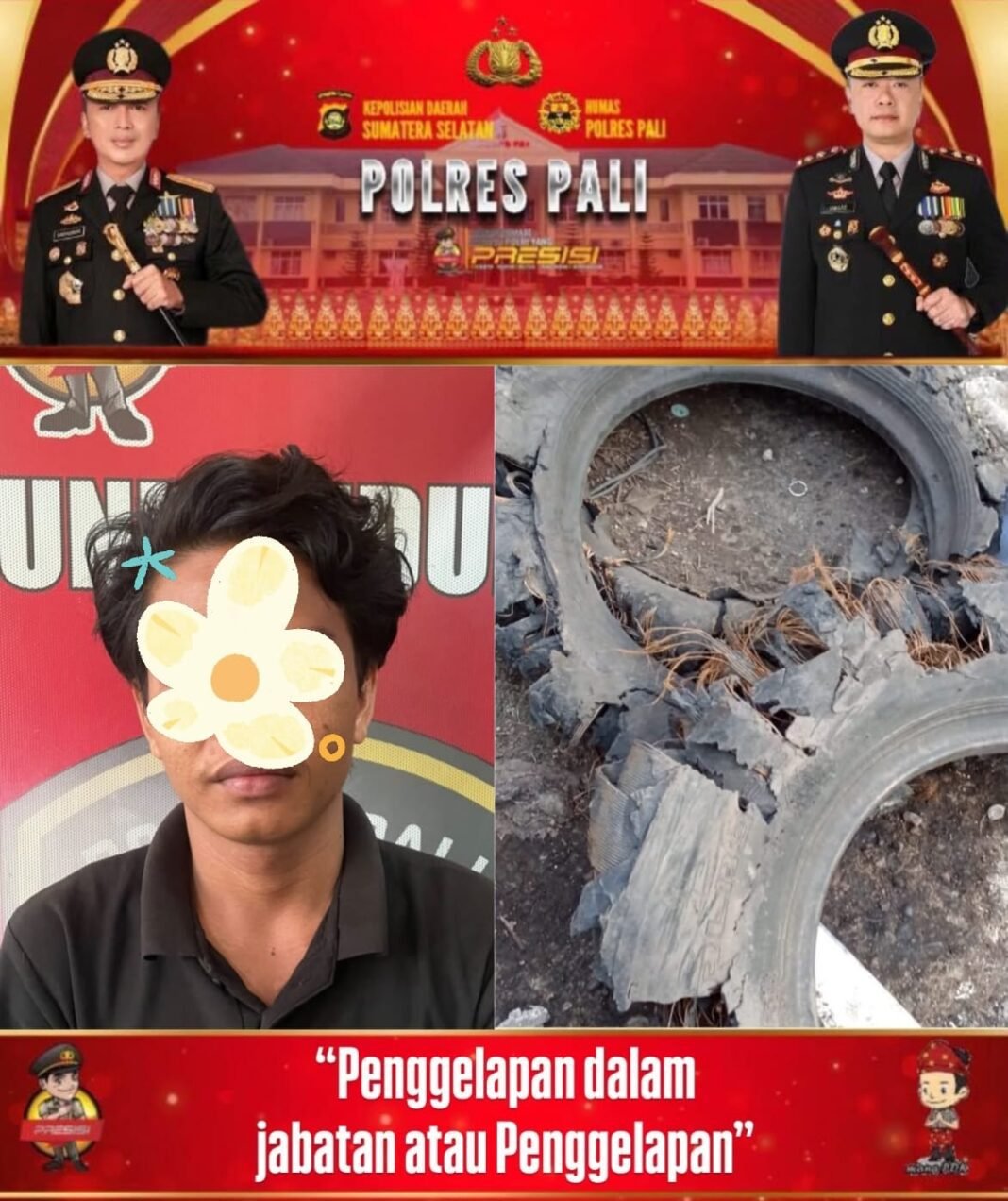Polres PALI Ungkap Dugaan Penggelapan Ban Truk, Kerugian Rp8,7 Juta Polres PALI Ungkap Dugaan Penggelapan Ban Truk, Kerugian Rp8,7 Juta