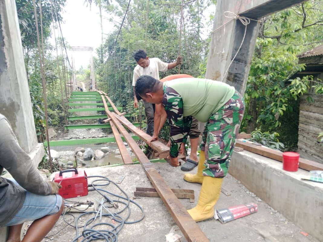 Kodim 0212/TS Rehab Jembatan Gantung Batunadua Jae, Progres Capai 13,5 Persen Kodim 0212/TS Rehab Jembatan Gantung Batunadua Jae, Progres Capai 13,5 Persen