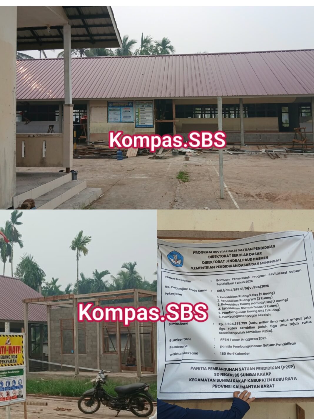 Keselamatan Pekerja Jadi Sorotan, Proyek Revitalisasi SDN 35 Sungai Kakap Diduga Abaikan K3 Keselamatan Pekerja Jadi Sorotan, Proyek Revitalisasi SDN 35 Sungai Kakap Diduga Abaikan K3