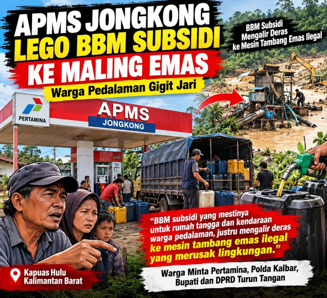 APMS Jongkong Lego BBM Subsidi Ke Maling Emas, Warga Pedalaman Gigit Jari APMS Jongkong Lego BBM Subsidi Ke Maling Emas, Warga Pedalaman Gigit Jari