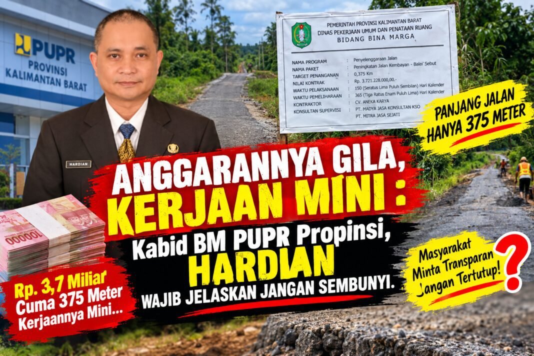Anggarannya Gila, Kerjaan Mini : Kabid BM PUPR Propinsi, Hardian Wajib Jelaskan Jangan Sembunyi. Anggarannya Gila, Kerjaan Mini : Kabid BM PUPR Propinsi, Hardian Wajib Jelaskan Jangan Sembunyi.