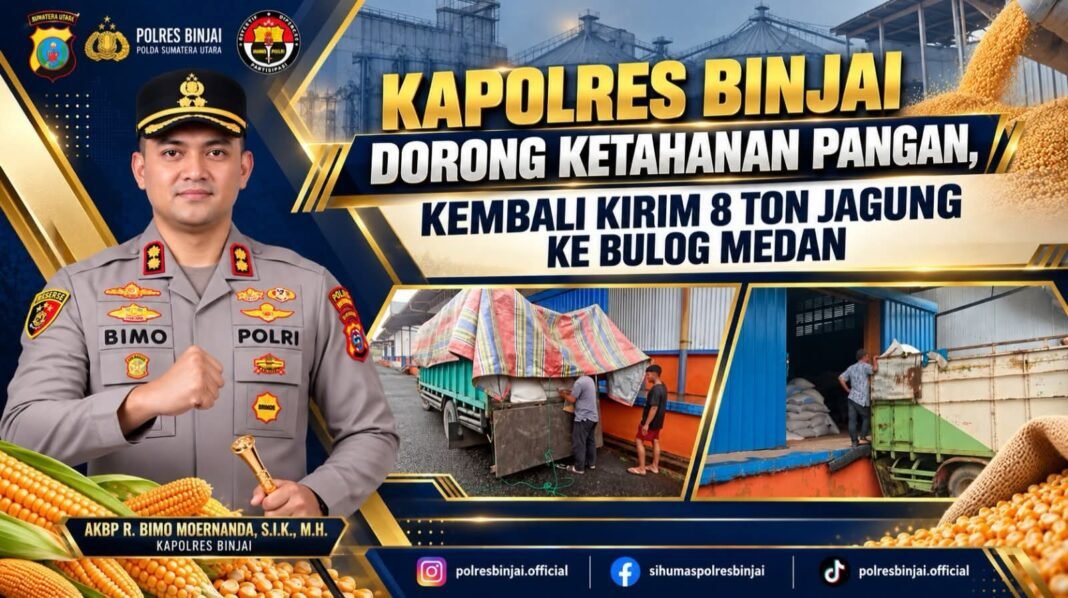 Dampingi Petani dan Jaga Stok Nasional, Kapolres Binjai Kirim Lagi 8 Ton Jagung ke Bulog Dampingi Petani dan Jaga Stok Nasional, Kapolres Binjai Kirim Lagi 8 Ton Jagung ke Bulog