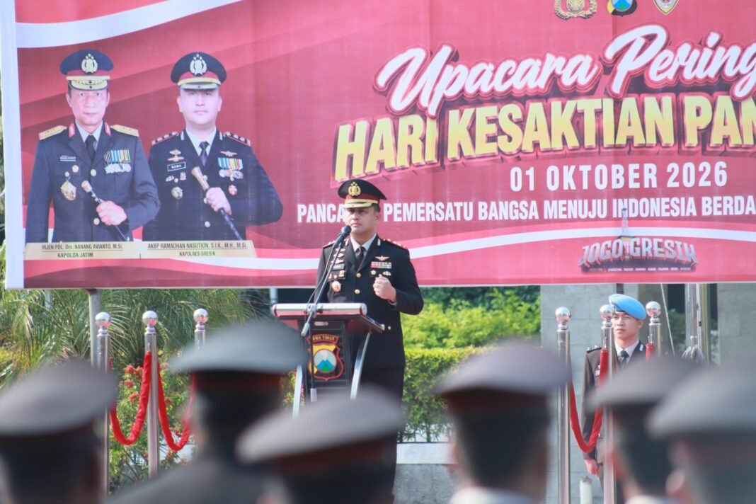Kapolres Gresik Pimpin Upacara Hari Kesaktian Pancasila 2026, Teguhkan Nilai Persatuan Kapolres Gresik Pimpin Upacara Hari Kesaktian Pancasila 2026, Teguhkan Nilai Persatuan