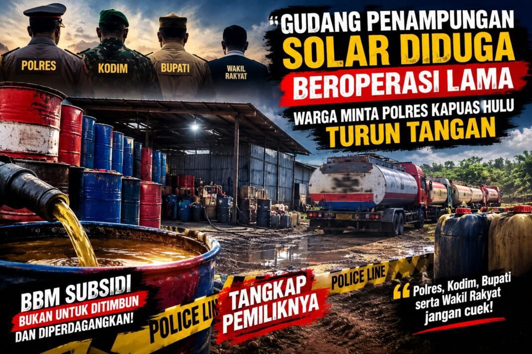 Gudang Penampungan Solar Diduga Beroperasi Lama, Warga Minta Polres Kapuas Hulu Turun Tangan Gudang Penampungan Solar Diduga Beroperasi Lama, Warga Minta Polres Kapuas Hulu Turun Tangan