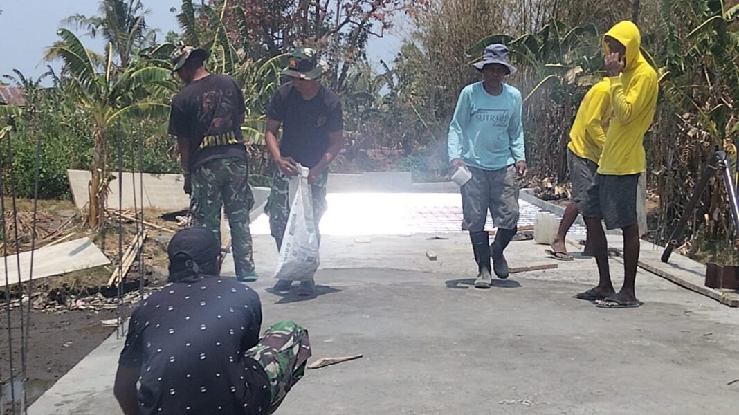 Personil TNI Bersama Masyarakat Gaspol Pengerjaan Jembatan Beton Garuda Gowa Personil TNI Bersama Masyarakat Gaspol Pengerjaan Jembatan Beton Garuda Gowa