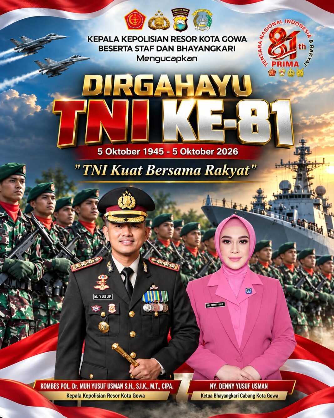 Kapolresta Gowa Ucapkan Dirgahayu TNI ke-81, Sinergitas TNI-Polri Terus Diperkuat Kapolresta Gowa Ucapkan Dirgahayu TNI ke-81, Sinergitas TNI-Polri Terus Diperkuat