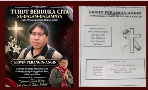 Jurnalis Karo Berduka ! Erwin Perangin Angin Tutup Usia, Besok Acara Adat dan Pemakaman di Sukadame Jurnalis Karo Berduka ! Erwin Perangin Angin Tutup Usia, Besok Acara Adat dan Pemakaman di Sukadame