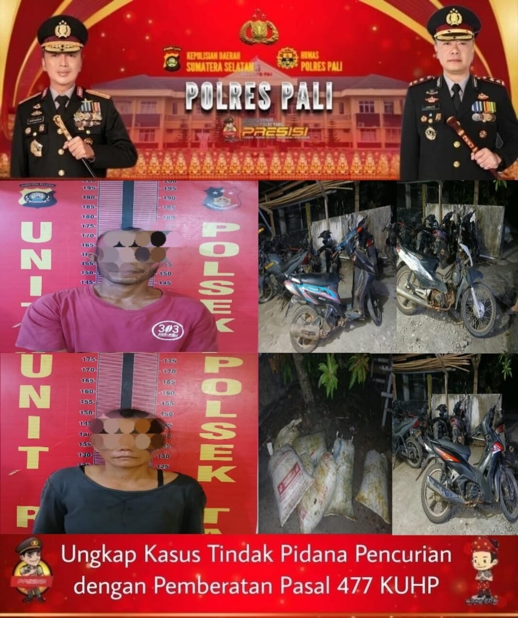 Polsek Talang Ubi Amankan Dua Terduga Pencuri Brondolan Sawit Milik PT Suryabumi Agrolanggeng Polsek Talang Ubi Amankan Dua Terduga Pencuri Brondolan Sawit Milik PT Suryabumi Agrolanggeng