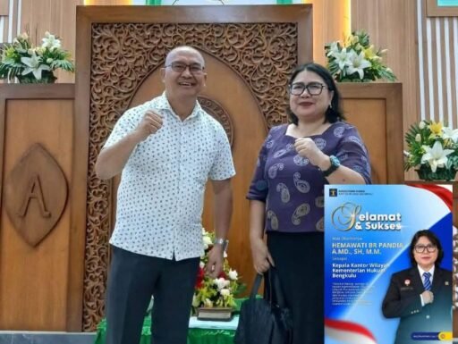 Hakim Torong SH : Selamat ! Anak Kuta Seberaya Hemawati Br Pandia Jadi Kakanwil Kemenkum Bengkulu Hakim Torong SH : Selamat ! Anak Kuta Seberaya Hemawati Br Pandia Jadi Kakanwil Kemenkum Bengkulu