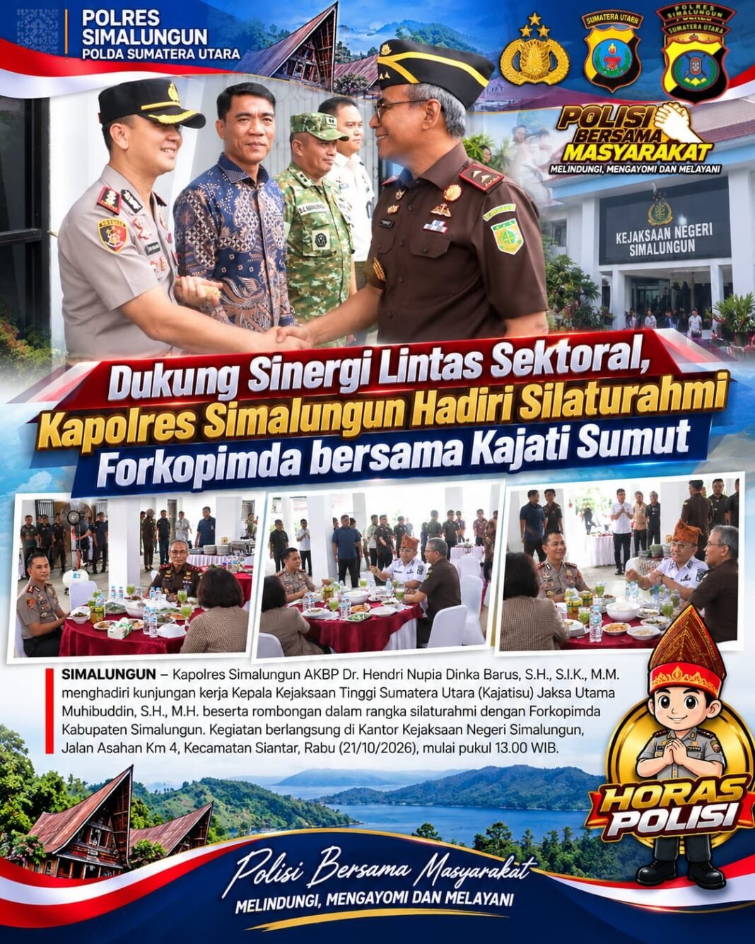 Dukung Sinergi Lintas Sektoral, Kapolres Simalungun Hadiri Silaturahmi Forkopimda bersama Kajati Sumut Dukung Sinergi Lintas Sektoral, Kapolres Simalungun Hadiri Silaturahmi Forkopimda bersama Kajati Sumut
